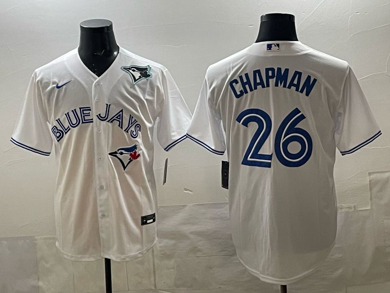 Men 2025 Toronto Blue Jays #26 Chapman White Game Nike MLB Jersey style 03